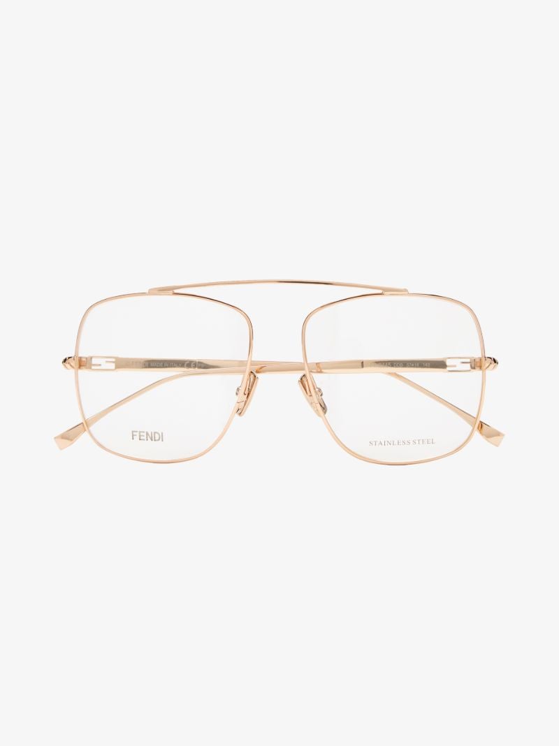 Rose Gold Tone Aviator-style Optical Glasses
