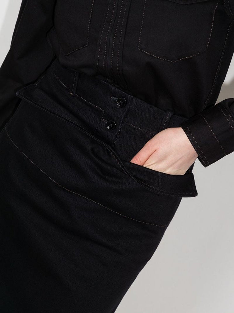 High Waist Straight Denim Skirt