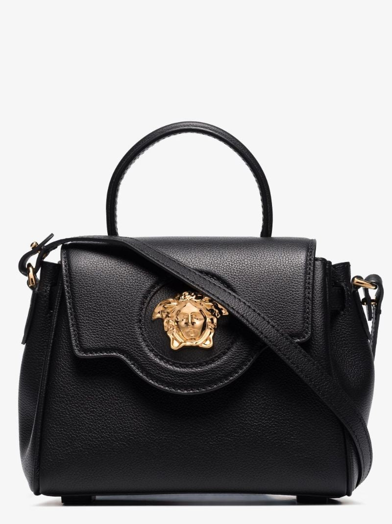 Black La Medusa Small Leather Shoulder Bag