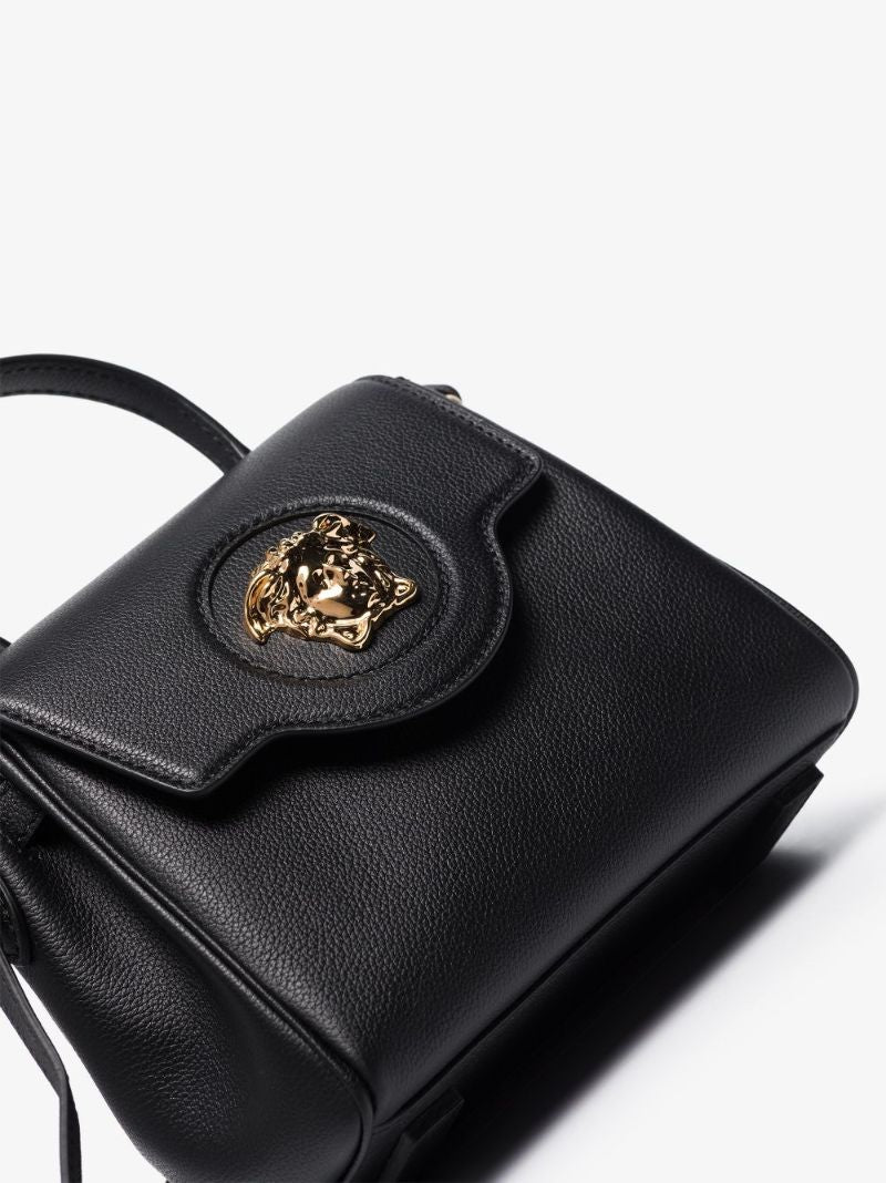 Black La Medusa Small Leather Shoulder Bag