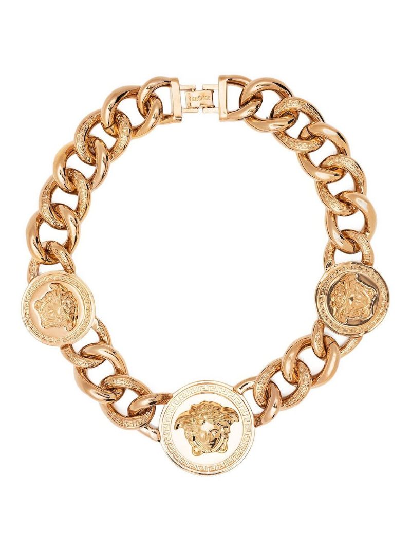 Gold-tone Medusa Chain Necklace