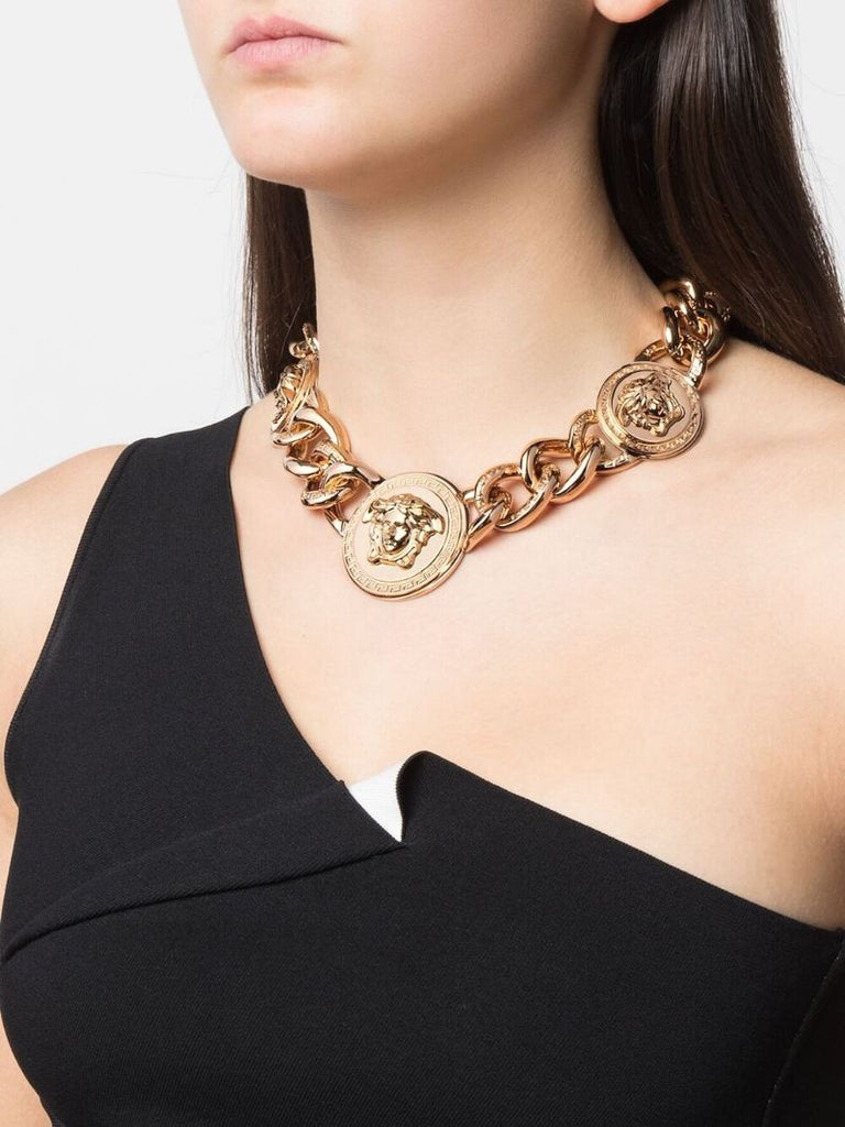 Gold-tone Medusa Chain Necklace