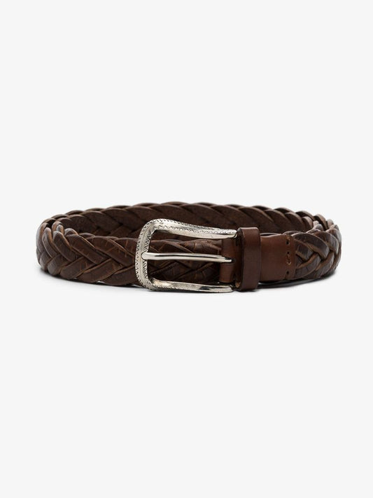 Brown Woven Leather Belt