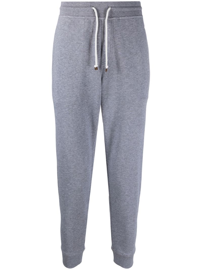 Grey Drawstring Cotton Track Pants
