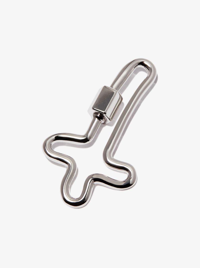 14k White Gold Cross Lock Charm