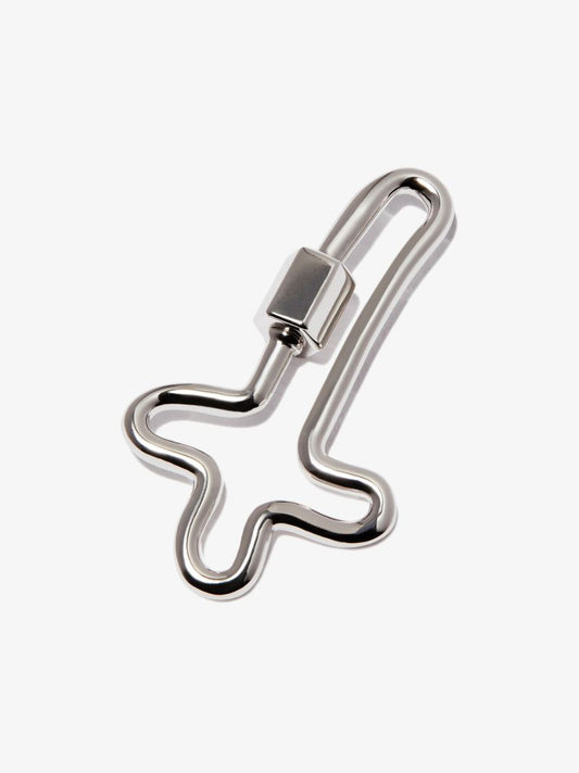 14k White Gold Cross Lock Charm