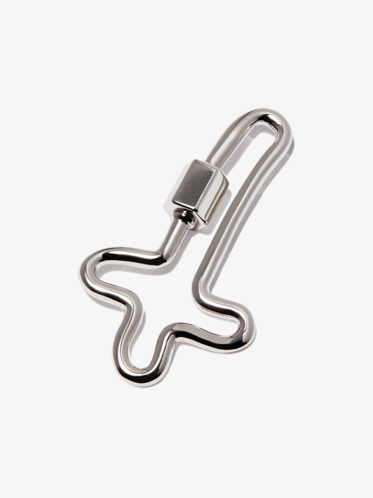 14k White Gold Cross Lock Charm