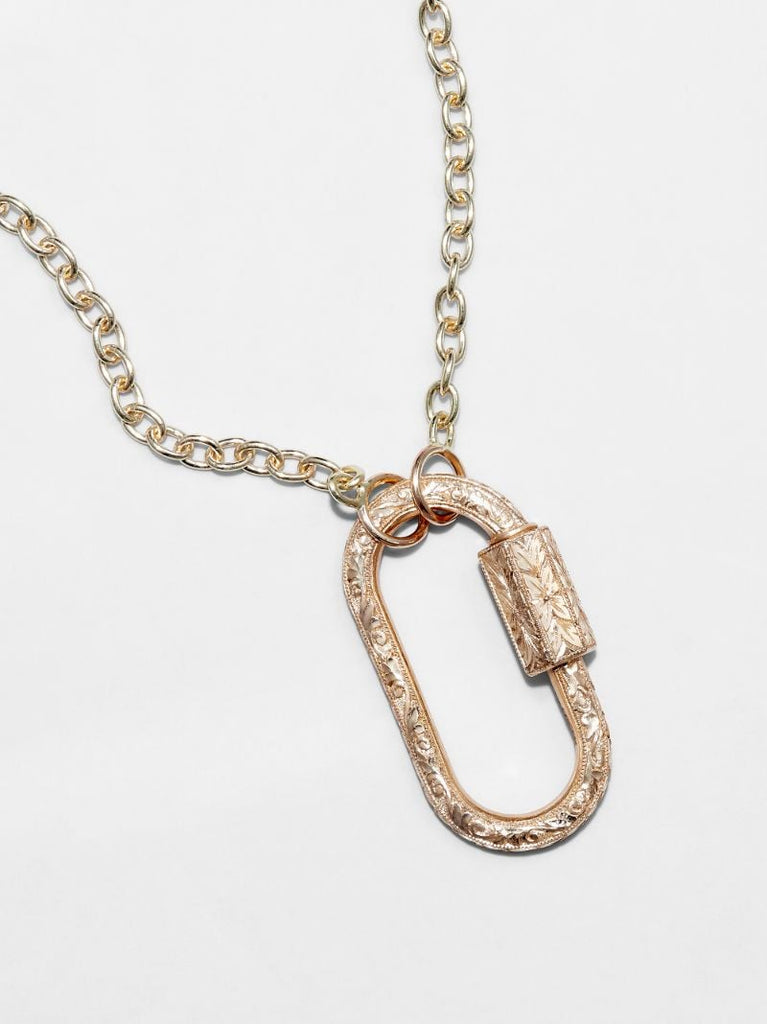 14k Yellow Gold Regular Engraved Lock Charm