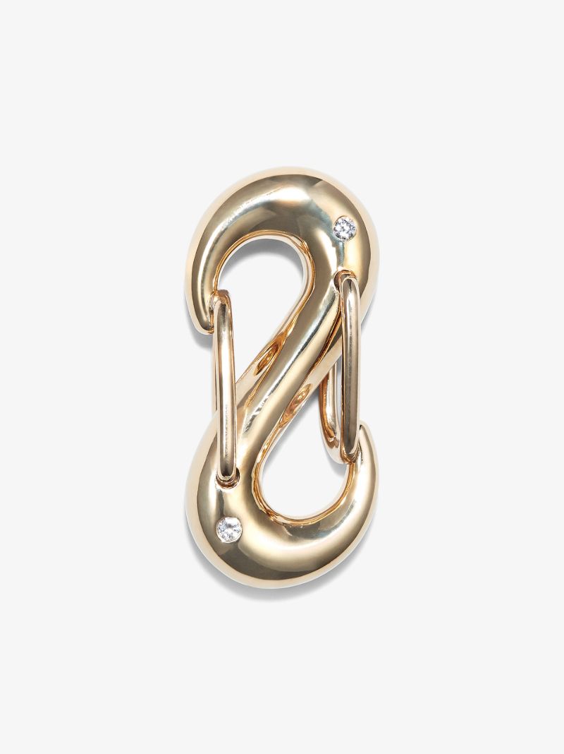 18k Yellow Gold Pushmipullyu Diamond Lock Charm