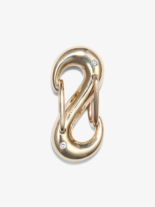 18k Yellow Gold Pushmipullyu Diamond Lock Charm