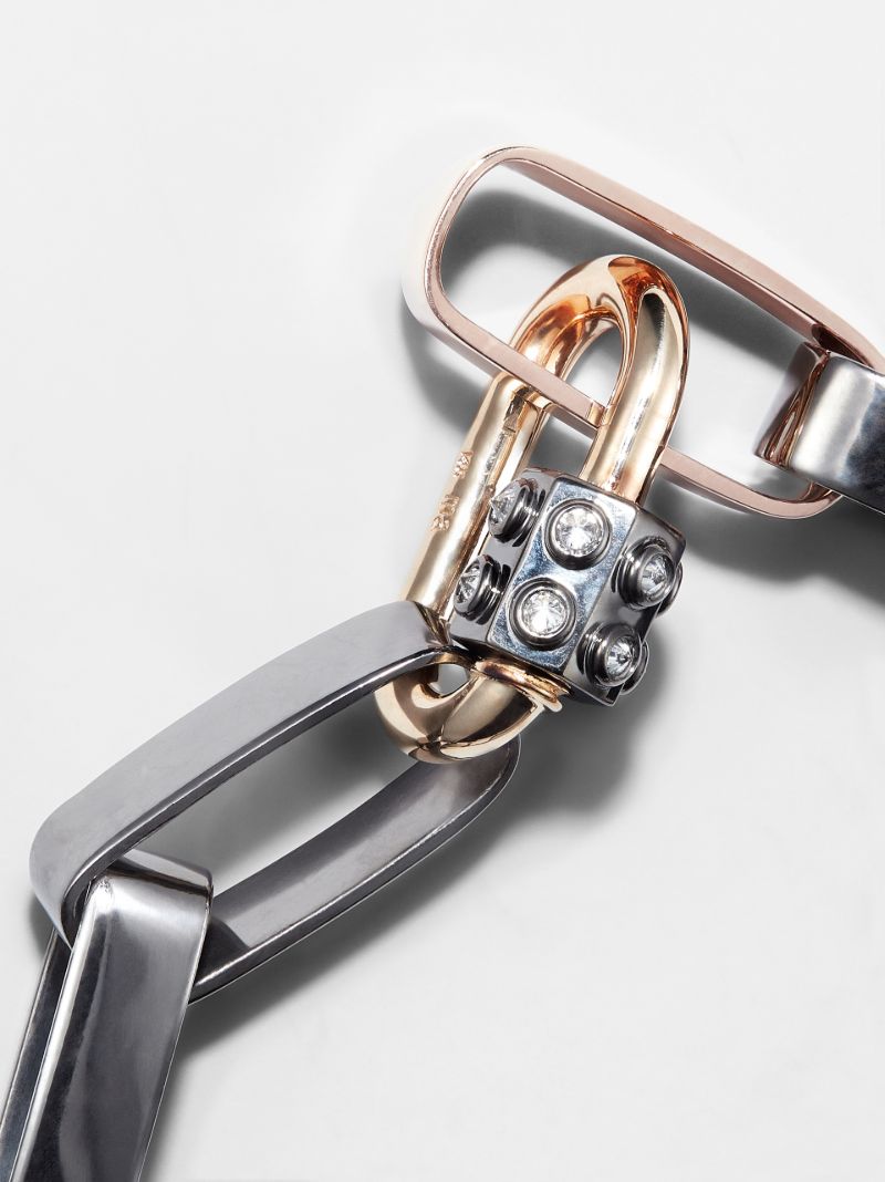 14k Yellow Gold Consuelo Chubby Medium Diamond Lock Charm