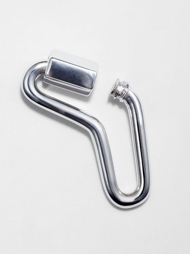14k White Gold Boomerang Lock Charm