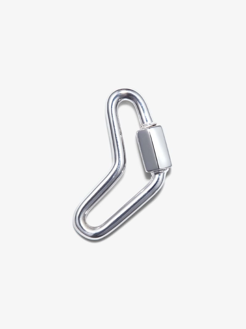 14k White Gold Boomerang Lock Charm