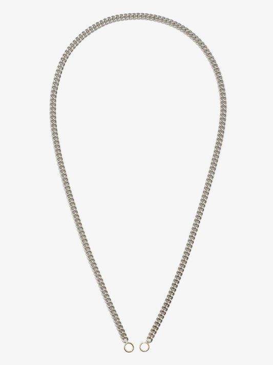 Sterling Silver and 14k Yellow Gold Heavy Curb Chain 22 Inch Necklace
