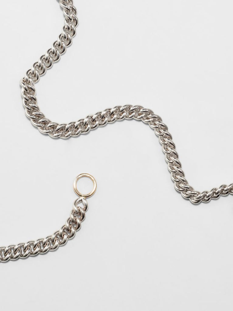 Sterling Silver and 14k Yellow Gold Heavy Curb Chain 22 Inch Necklace