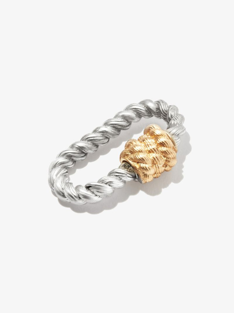 14k White Gold Twisted Lock Charm
