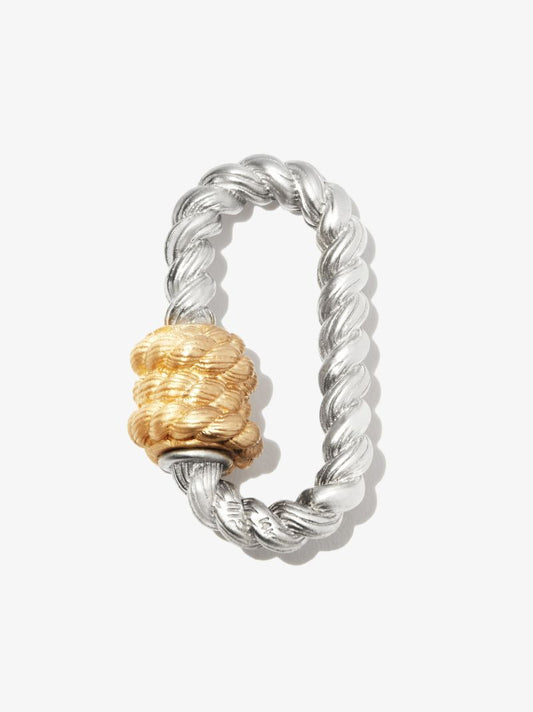 14k White Gold Twisted Lock Charm