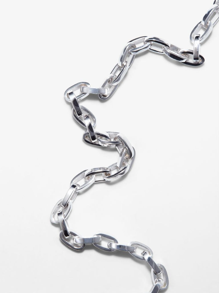 14k White Gold Biker Chain 20 Inch Necklace