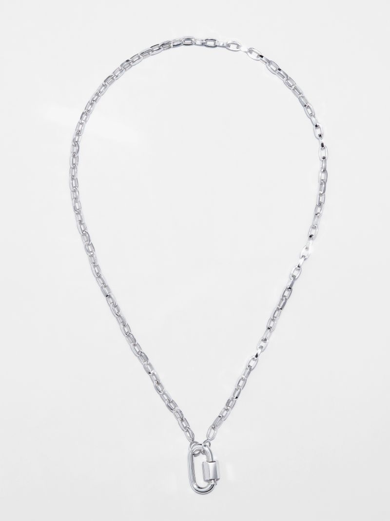 14k White Gold Biker Chain 20 Inch Necklace