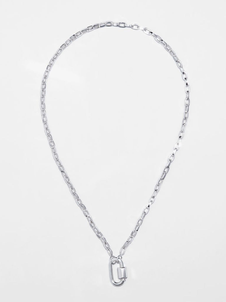 14k White Gold Biker Chain 20 Inch Necklace