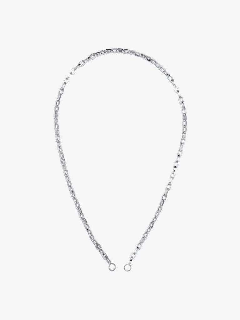 14k White Gold Biker Chain 20 Inch Necklace
