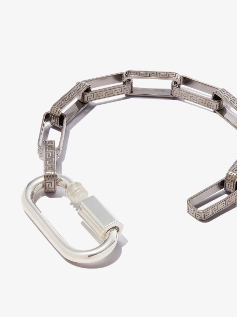 Sterling Silver Greek Key Chain Bracelet