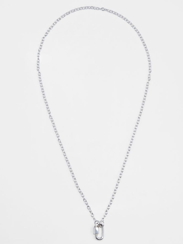 14k White Gold Pulley Chain 22 Inch Necklace