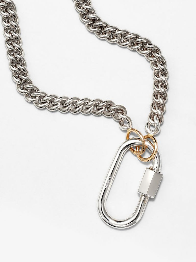 14k White Gold Medium Lock Charm