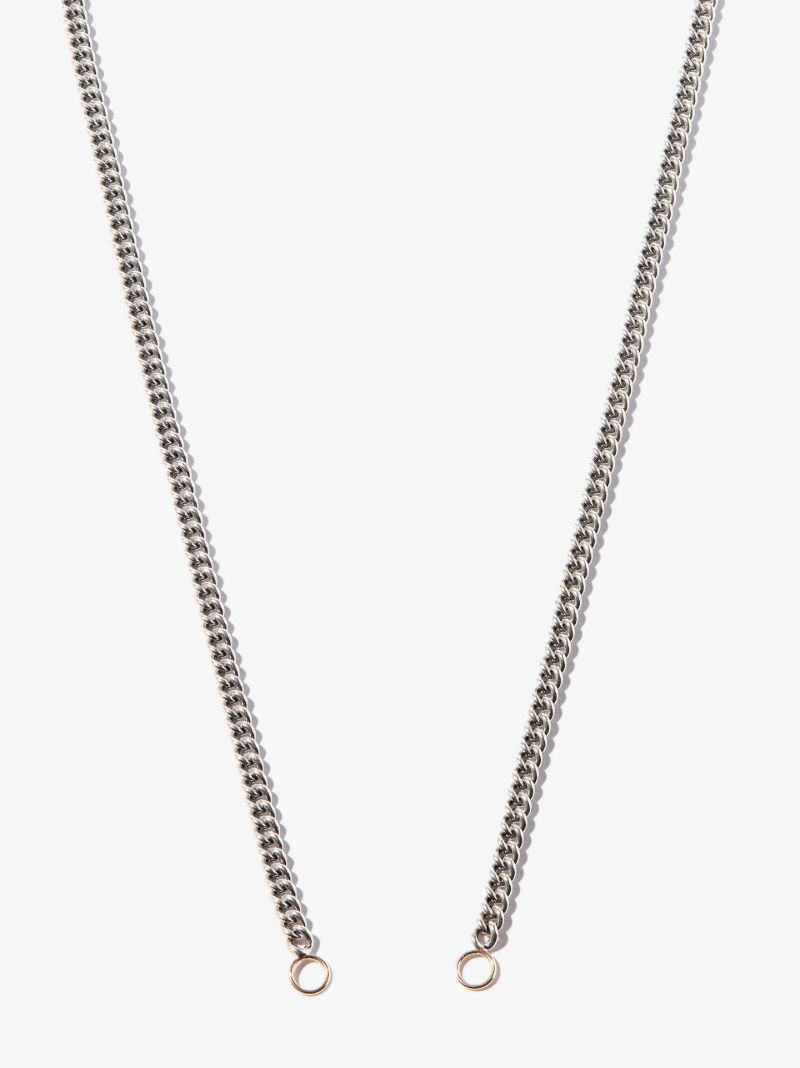 Sterling Silver and 14k Yellow Gold Heavy Curb Chain 32 Inch Necklace