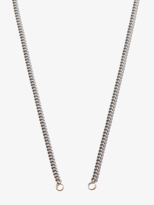 Sterling Silver and 14k Yellow Gold Heavy Curb Chain 32 Inch Necklace