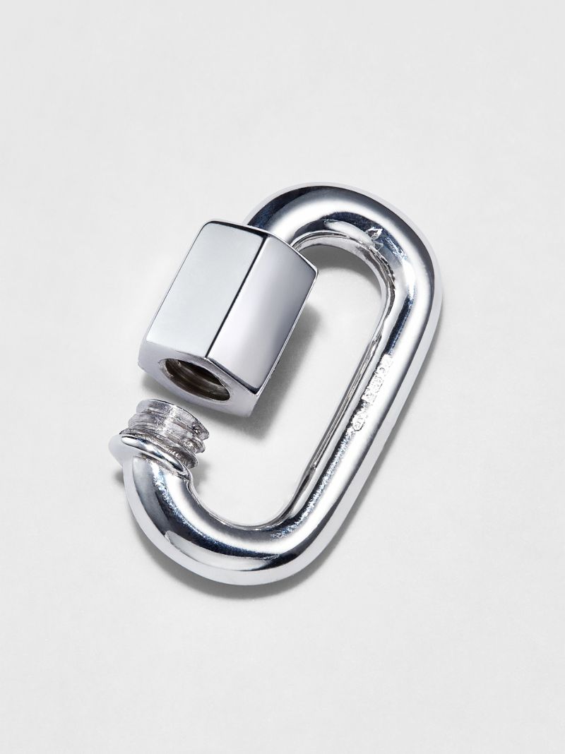 14k White Gold Chubby Baby Lock Charm