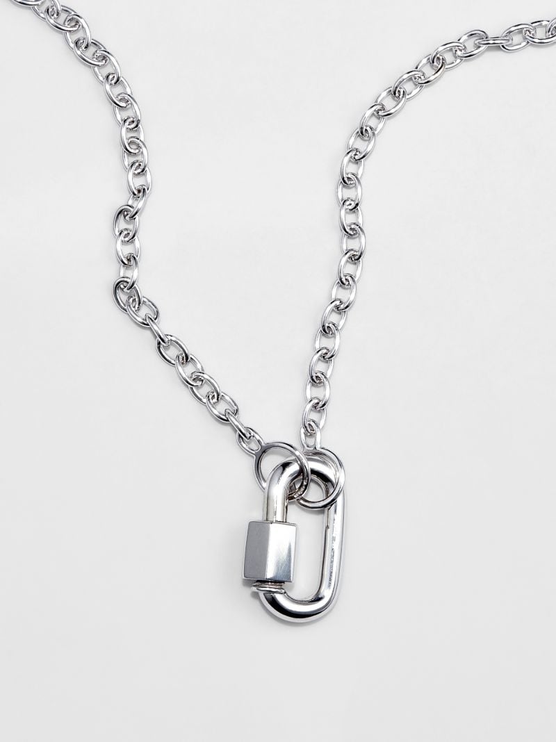 14k White Gold Chubby Baby Lock Charm
