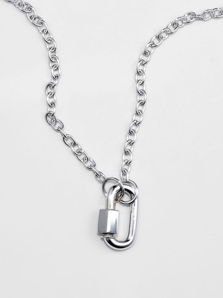 14k White Gold Chubby Baby Lock Charm