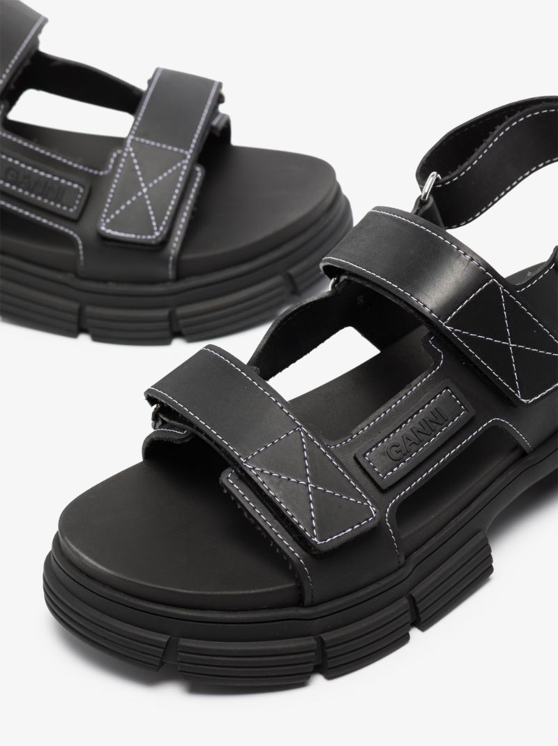 Black Double Strap Sandals
