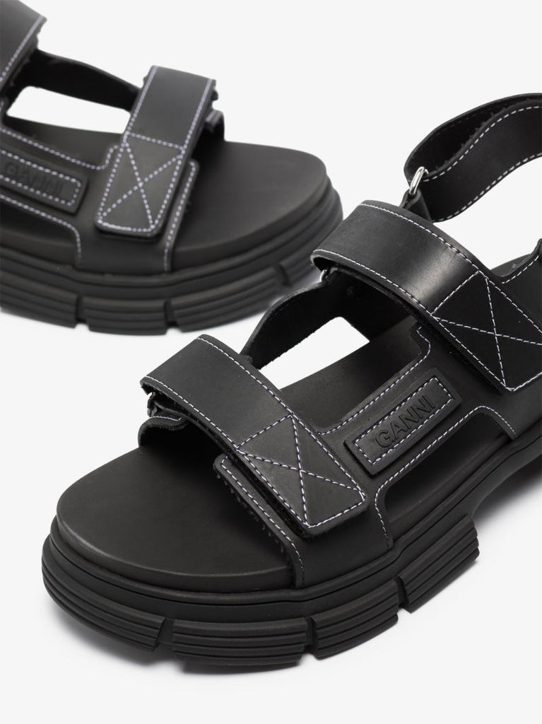 Black Double Strap Sandals