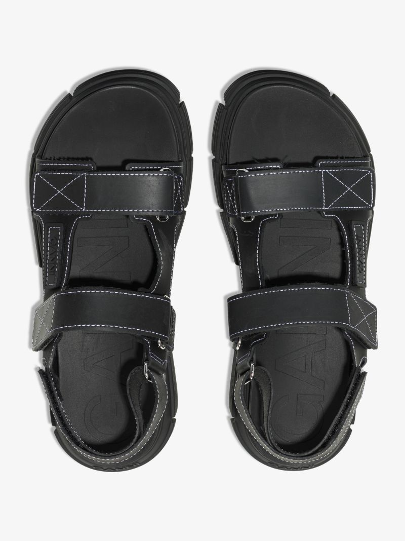 Black Double Strap Sandals