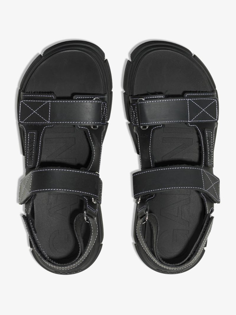 Black Double Strap Sandals