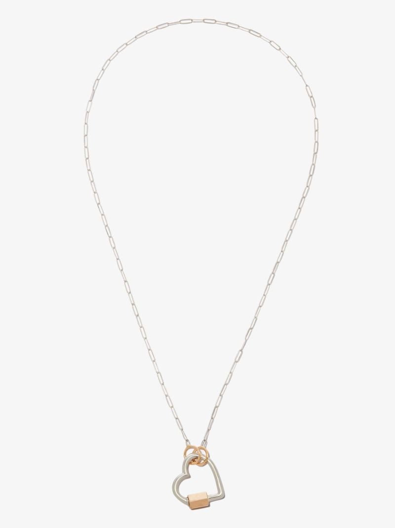 Sterling Silver Heart Lock Chain Necklace