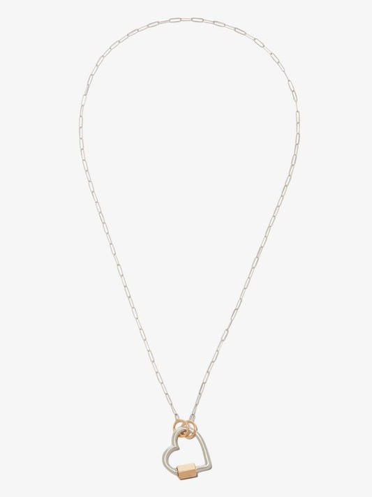 Sterling Silver Heart Lock Chain Necklace