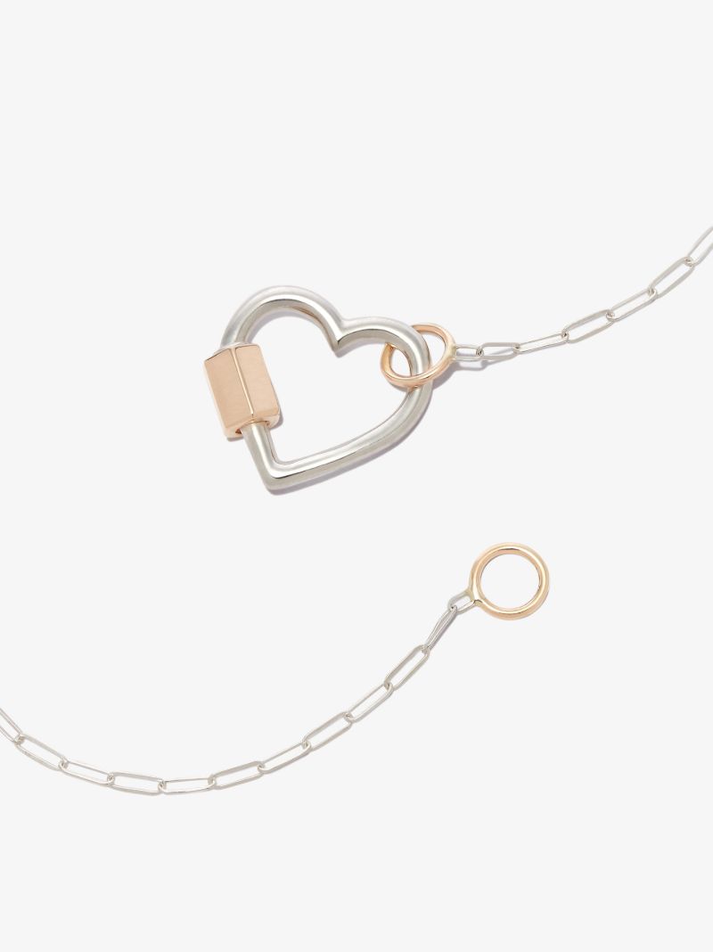 Sterling Silver Heart Lock Chain Necklace