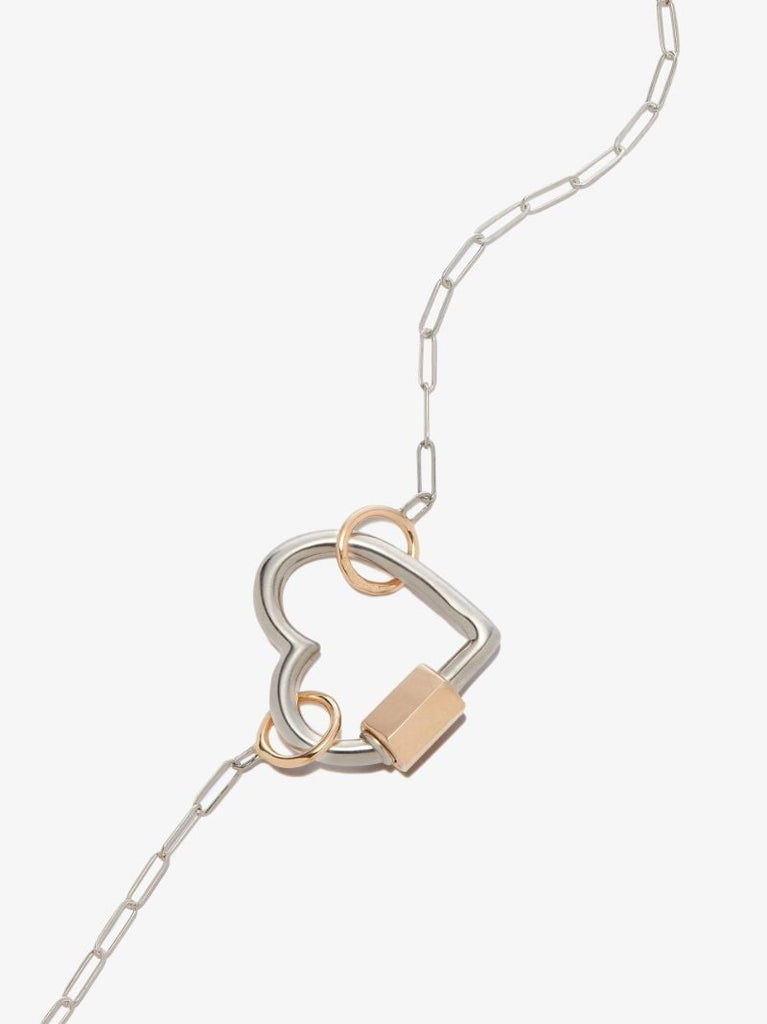 Sterling Silver Heart Lock Chain Necklace