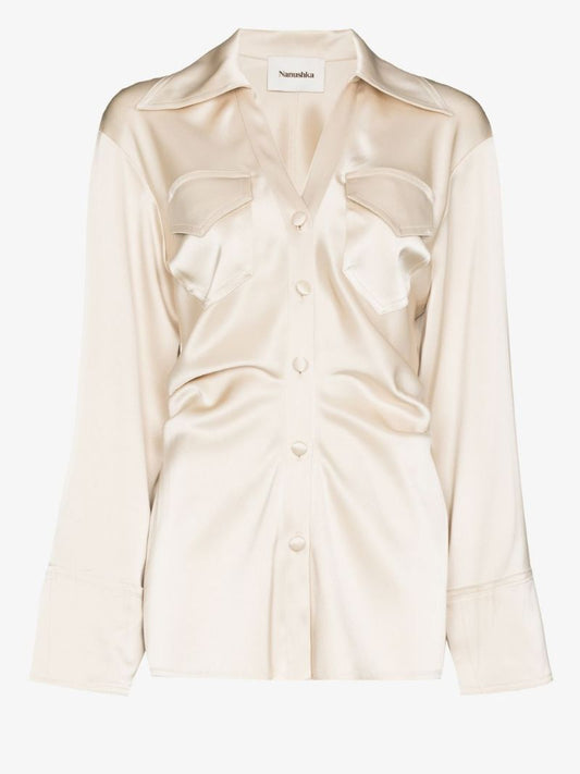 Dale Ruched Satin Shirt