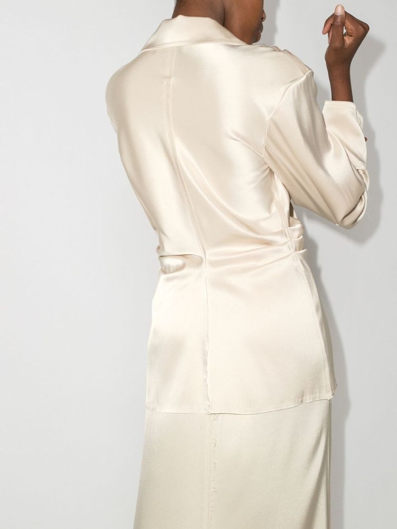 Dale Ruched Satin Shirt