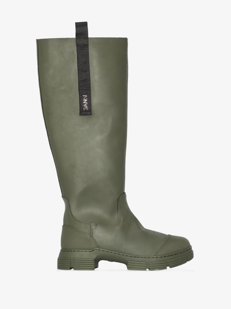 Green Knee-high Rubber Boots