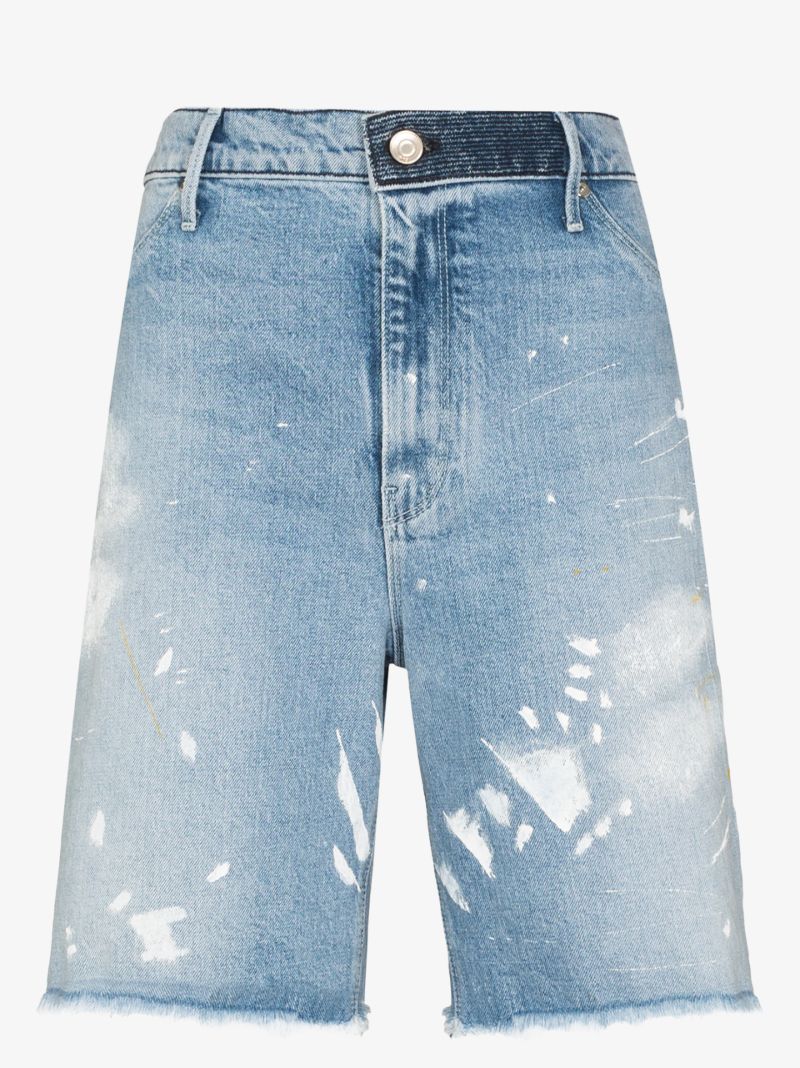 Hesper Paint Splatter Denim Shorts