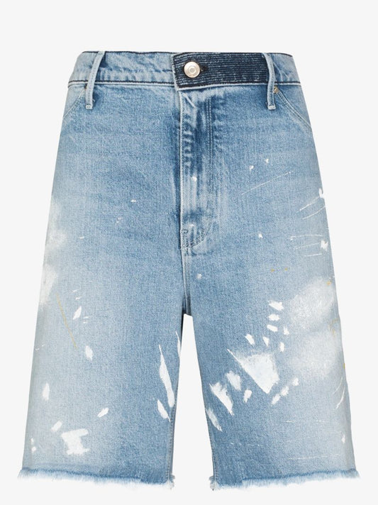 Hesper Paint Splatter Denim Shorts