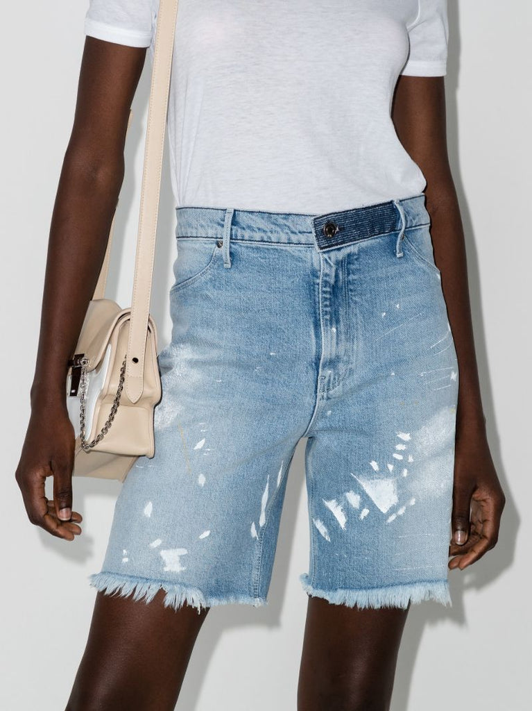 Hesper Paint Splatter Denim Shorts