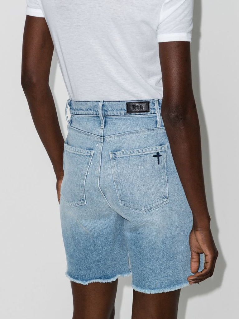 Hesper Paint Splatter Denim Shorts