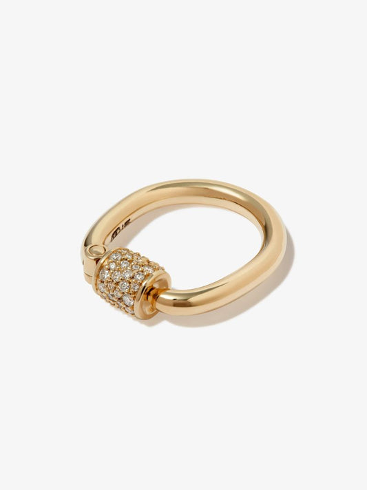 18k Yellow Gold Trundle Lock Diamond Ring