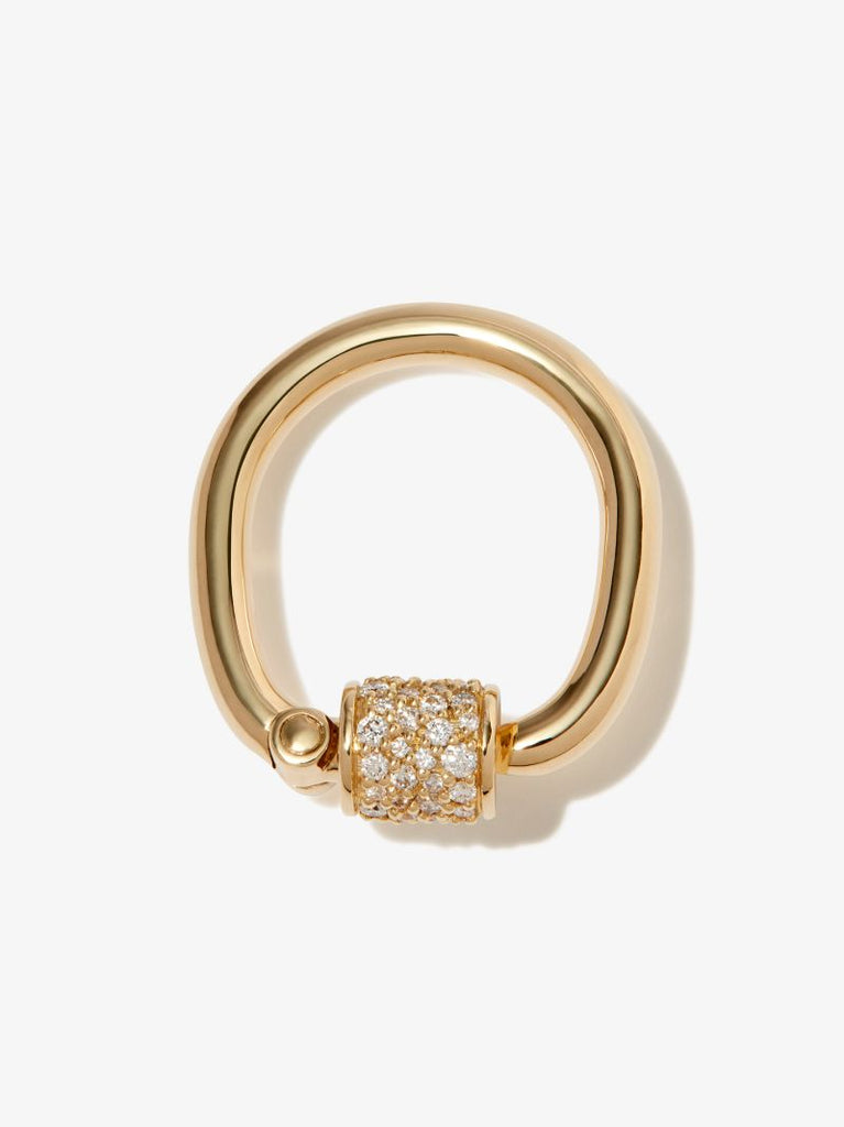18k Yellow Gold Trundle Lock Diamond Ring